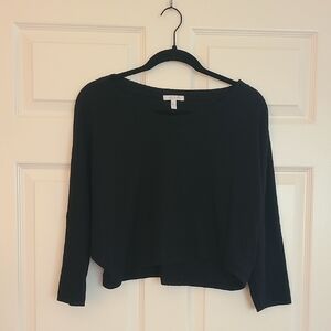 dELiA*s Black Ribbed Crew Neck Top